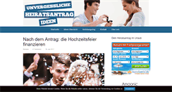 Desktop Screenshot of heiratsantrag-ideen.com